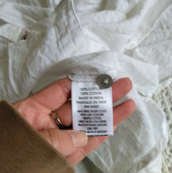 Lola River Women's Cotton White Button Shirt Size S Oversized Fit - Picture 6 of 6